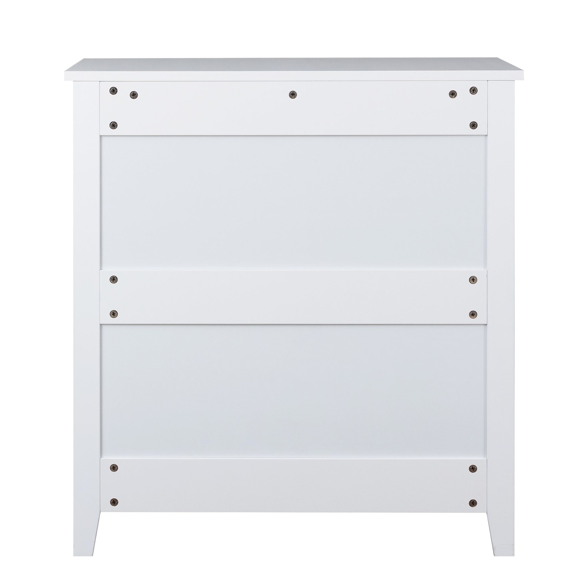 4 Drawers Wooden Stylish Side Board Dresser and Storage Organizer- White_11