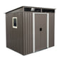 6ft x 5ft Outdoor Metal Storage Shed With Window and Transparent Plate- Gray_6