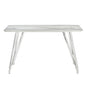 Modern Counter Height Rectangular Glass Dining Table with Silver Plated Legs_20