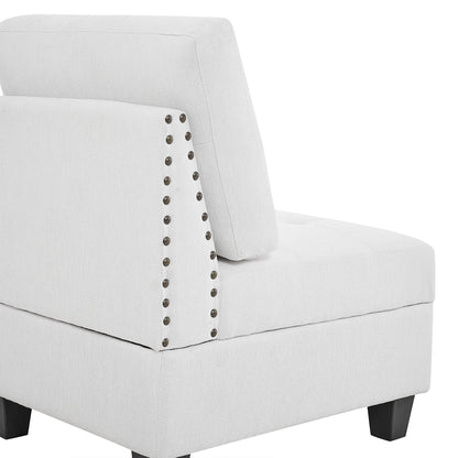 Corner Sofa for L-Shape Modular Sectional Sofa Couch Reversible Combination- Ivory_4