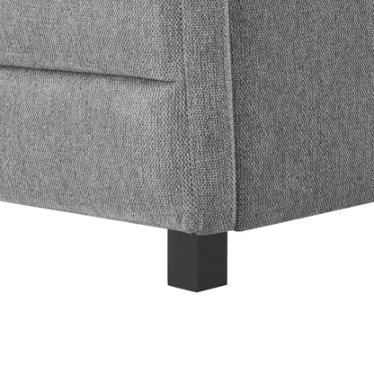 Twin Size Daybed with Two Drawers Trundle Upholstered Tufted Sofa Bed- Grey_13