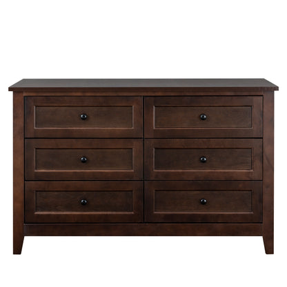 6 Drawers Wood Accent Stylish Dresser Chest and Storage Organizer in Auburn_4