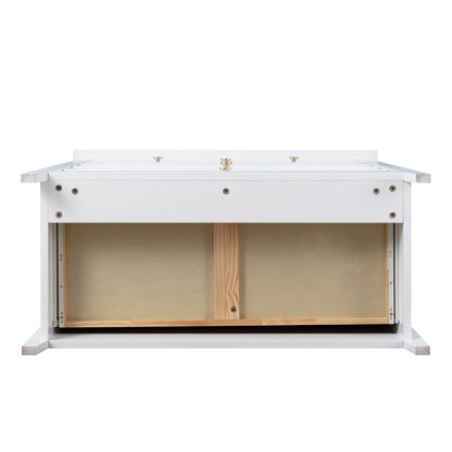 2 Small+4 Large Drawers Solid Wood Free Standing Dresser for Bedroom- White_14
