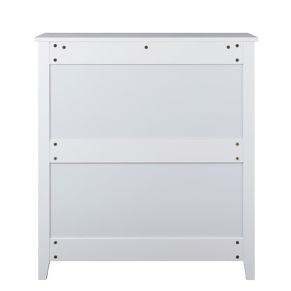 2 Small+4 Large Drawers Solid Wood Free Standing Dresser for Bedroom- White_11