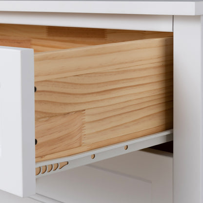 2 Small+4 Large Drawers Solid Wood Free Standing Dresser for Bedroom- White_19