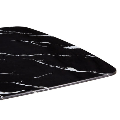 Large modern minimalist rectangular dining table with 0.39 "imitation marble black tabletop and golden metal legs, for Kitchen Dining Living Meeting Room Banquet hall 1537_23