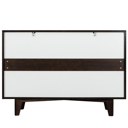 7 Drawers Solid Wood Free Standing Storage Cabinet Dresser Console- Auburn_16