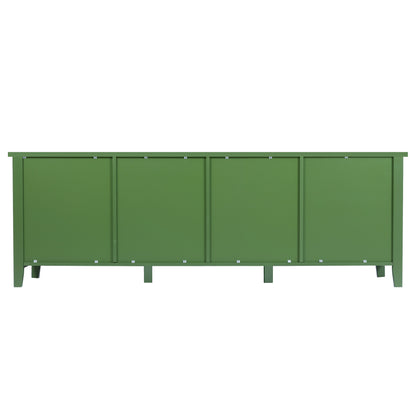 71" Stylish Wooden Television Stand Entertainment Center with Glass Door- Geen_8