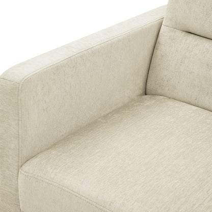 Upholstered Sleeper Velvet Sofa Bed with Adjustable Backrest and Foam Cushion- Beige_15