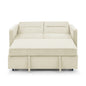 Upholstered Sleeper Velvet Sofa Bed with Adjustable Backrest and Foam Cushion- Beige_6