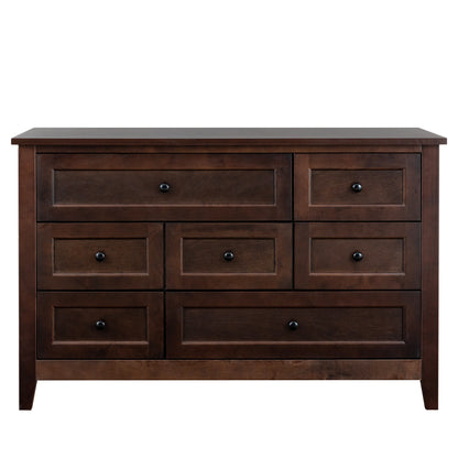 7 Drawer Dresser Solid Wood Spray Painted Buffet Server Console Table- Auburn_7