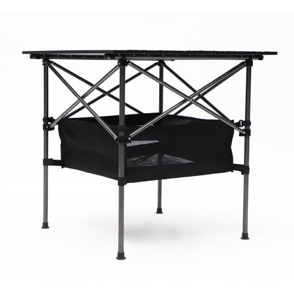 Set of 3 Outdoor Roll up Table and Folding Chair Set Portable Camping Set- Black+Green_12