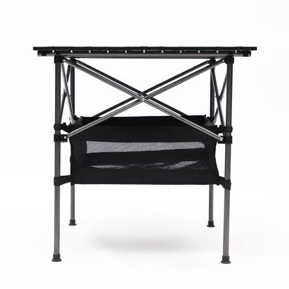 Set of 3 Outdoor Roll up Table and Folding Chair Set Portable Camping Set- Black+Green_13
