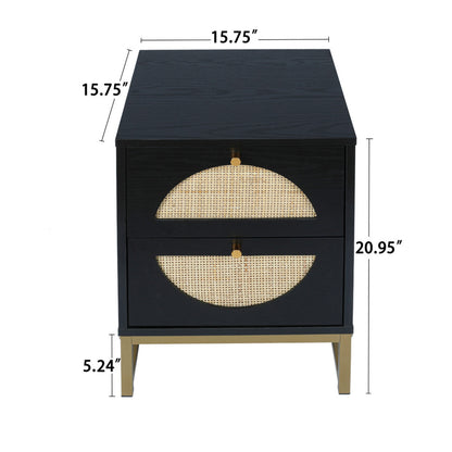 Modern 2 Flip Drawers Cabinet Storage Free Standing Tipping Bucket Rack - Black gold_2