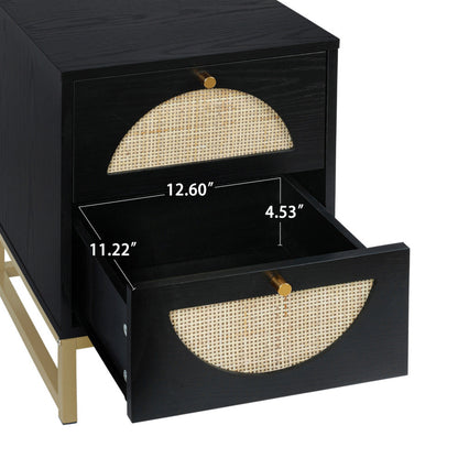 Modern 2 Flip Drawers Cabinet Storage Free Standing Tipping Bucket Rack - Black gold_3