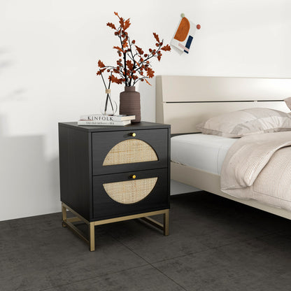 Modern 2 Flip Drawers Cabinet Storage Free Standing Tipping Bucket Rack - Black gold_1