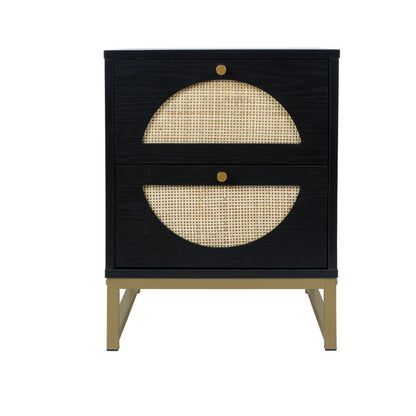 Modern 2 Flip Drawers Cabinet Storage Free Standing Tipping Bucket Rack - Black gold_4