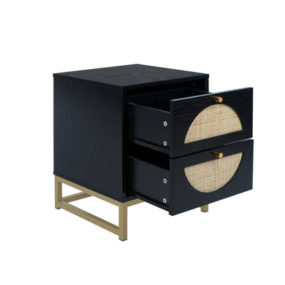 Modern 2 Flip Drawers Cabinet Storage Free Standing Tipping Bucket Rack - Black gold_6