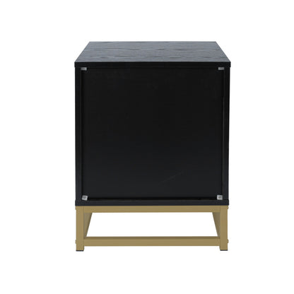 Modern 2 Flip Drawers Cabinet Storage Free Standing Tipping Bucket Rack - Black gold_8