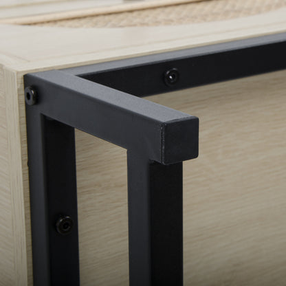 Set of 2 Modern 4 Flip Drawers Storage Free Standing Tipping Bucket Shoe Cabinet Rack_10