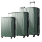 Set of 3 Piece Expandable Lightweight Spinner Suitcase with Corner Guards - Green_0