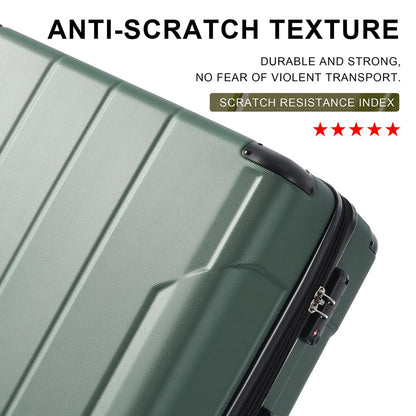 Set of 3 Piece Expandable Lightweight Spinner Suitcase with Corner Guards - Green_11