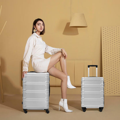 Set of 3 Hard-shell Lightweight Spinner Suitcase with TSA Lock - Yellow_18