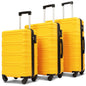 Set of 3 Hard-shell Lightweight Spinner Suitcase with TSA Lock - Yellow_0