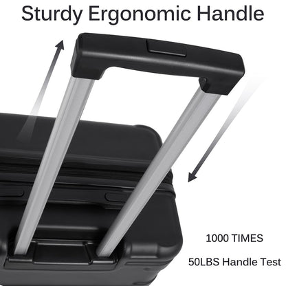 Set of 3 Hard-shell Lightweight Spinner Suitcase with TSA Lock - Black_4