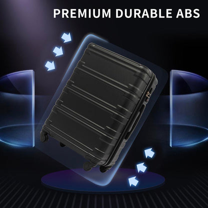 Set of 3 Hard-shell Lightweight Spinner Suitcase with TSA Lock - Black_19