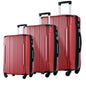 3-Piece Lightweight Hard-shell Spinner Luggage Set with TSA Lock - Red_0