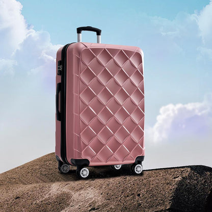Set of 3 Lightweight Suitcase with TSA Lock and Spinner Wheels - Rose Gold_15