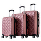 Set of 3 Lightweight Suitcase with TSA Lock and Spinner Wheels - Rose Gold_0