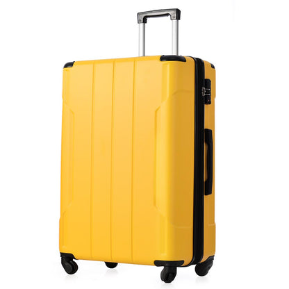 3-Piece Lightweight Hard-shell Spinner Luggage Set with TSA Lock - Yellow_4