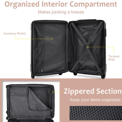 20Inch Expandable Lightweight Spinner Suitcase with Corner Guards - Pink_9