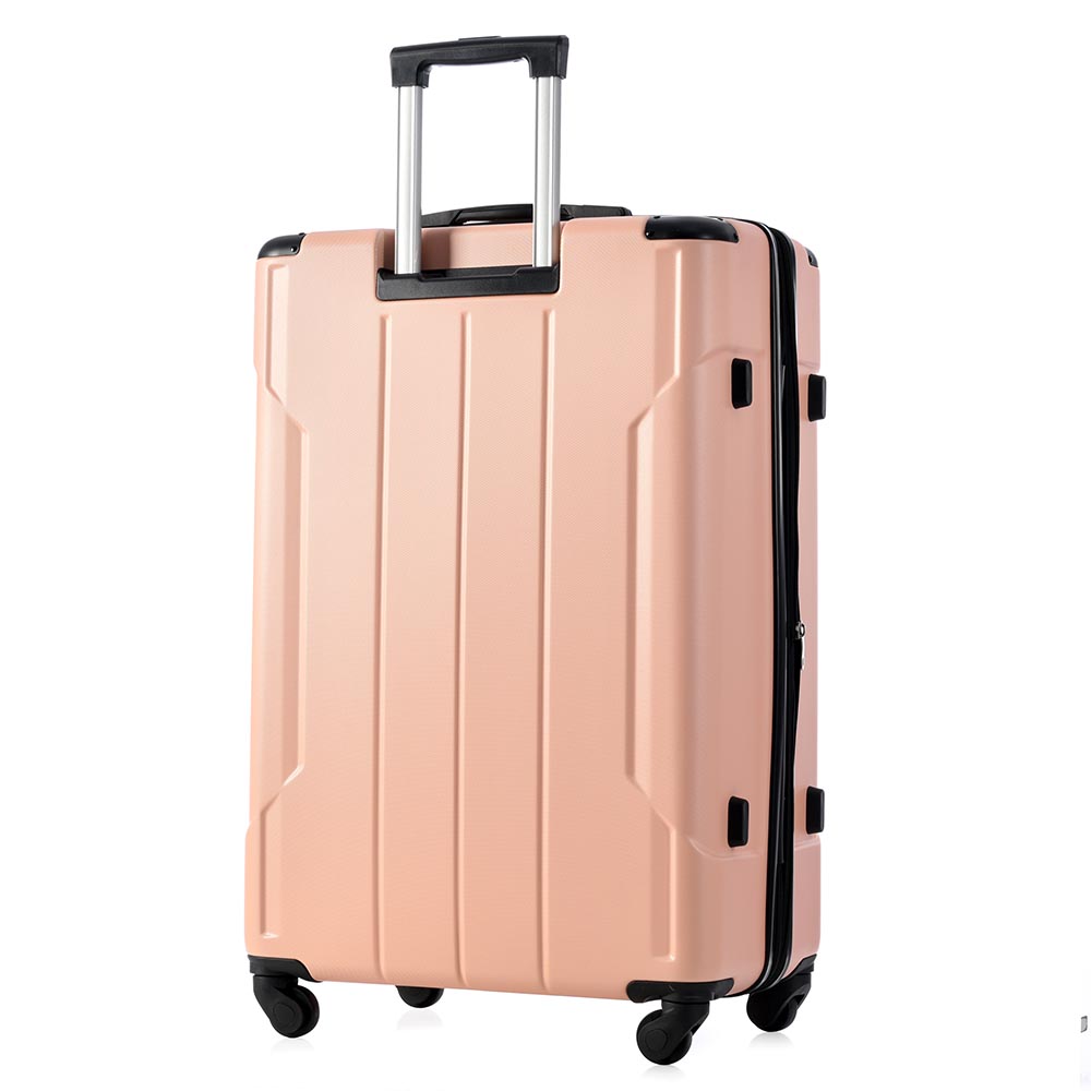 20Inch Expandable Lightweight Spinner Suitcase with Corner Guards - Pink_2