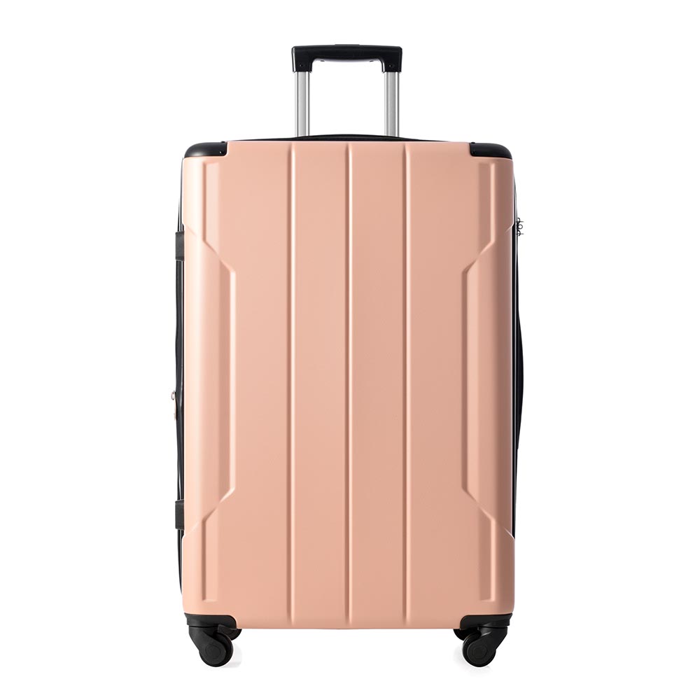20Inch Expandable Lightweight Spinner Suitcase with Corner Guards - Pink_1
