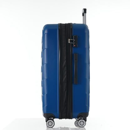 Set of 3 Pcs Lightweight Suitcase with TSA Lock and Spinner Wheels - Blue_3