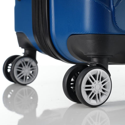 Set of 3 Pcs Lightweight Suitcase with TSA Lock and Spinner Wheels - Blue_12