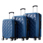 Set of 3 Pcs Lightweight Suitcase with TSA Lock and Spinner Wheels - Blue_0