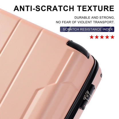 3-Piece Lightweight Hard-shell Spinner Luggage Set with TSA Lock - Pink_7