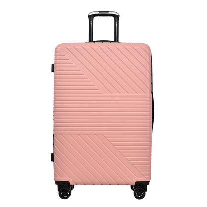 3-Piece Lightweight Hard-shell Luggage Set with Double Spinner Wheels and TSA Lock - Pink_4