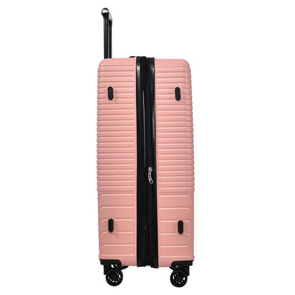 3-Piece Lightweight Hard-shell Luggage Set with Double Spinner Wheels and TSA Lock - Pink_6