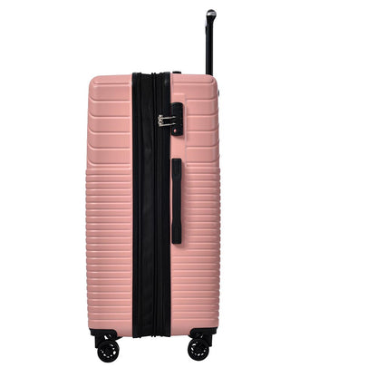 3-Piece Lightweight Hard-shell Luggage Set with Double Spinner Wheels and TSA Lock - Pink_7