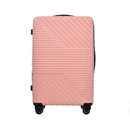 3-Piece Lightweight Hard-shell Luggage Set with Double Spinner Wheels and TSA Lock - Pink_2