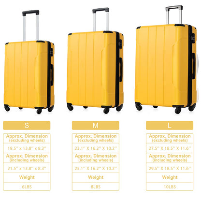 2-Piece Expandable Hard Side Suitcase with TSA Lock and Spinner Wheels - Yellow_1