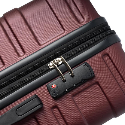 Set of 3 Hard-shell Lightweight Spinner Suitcase with TSA Lock - Zinfandel_5