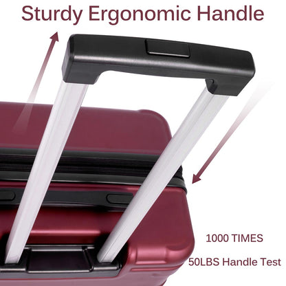 Set of 3 Hard-shell Lightweight Spinner Suitcase with TSA Lock - Zinfandel_7