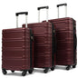 Set of 3 Hard-shell Lightweight Spinner Suitcase with TSA Lock - Zinfandel_0