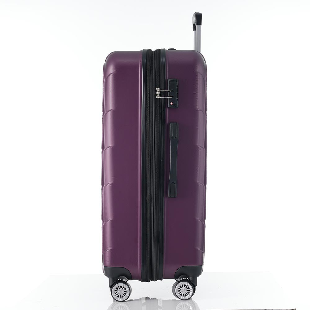 Set of 3 Lightweight Suitcase with TSA Lock and Spinner Wheels - Violet_5